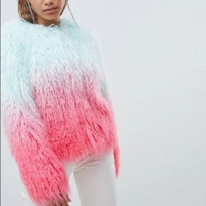 ASOS Mongolian Ombre Faux Fur Jacket